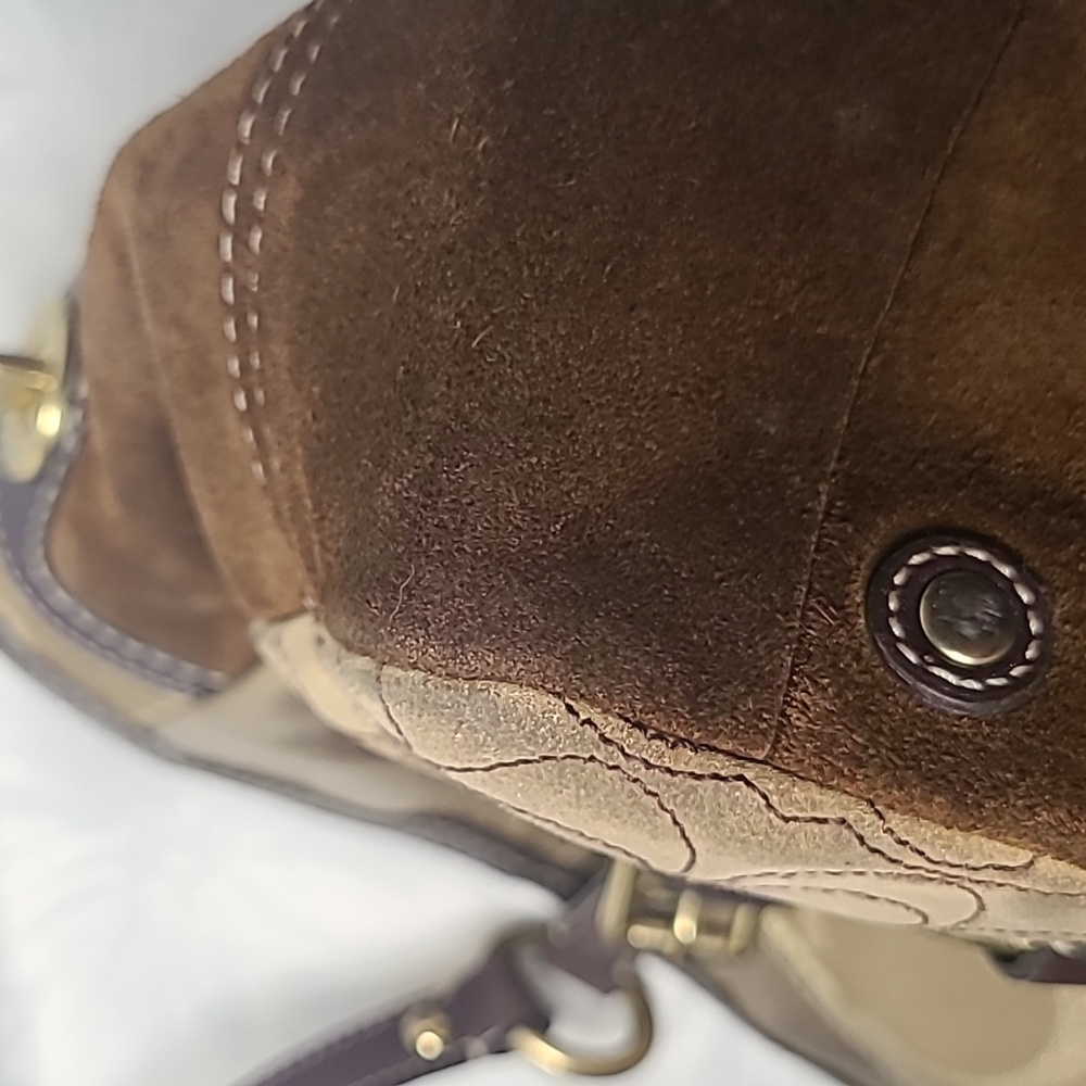 Coach Patchwork Patent Suede Signature C Jacquard Shopper Tote # F06Q-10388 - Picture 14 of 16